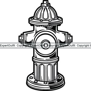 Fire Hydrant #1 Red Water Firefighting Emergency Rescue Safety Fireman Fighting Equipment Logo .SVG .PNG Clipart Vector Cricut Cut Cutting