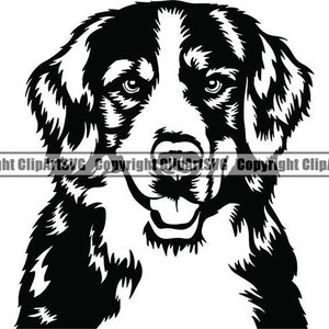 Berner Sennenhund #22 Hund Lächelnd Glücklich Rasse Welpe K-9 Stammbaum Reinrassige Blutlinie Tier Pet Design Logo.SVG .PNG Vektor Cricut Cut Cutting