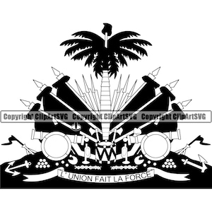 Haiti Haitian Flag Symbol Coat Of Arms Freedom Free Country World Nation Map Sign Design Element Art Logo SVG PNG Clipart Vector Cut File
