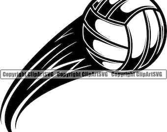 Volleyball Ball #7 Action Motion Flying Player Sports Team Sport Competition Tournament School Game Logo .SVG .EPS .PNG Vector Cricut Cut