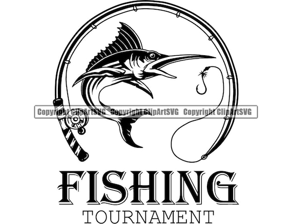 Fishing Pole USA Flag Bait Pond Tour Trip Lake Fish Fresh Salt Water Deep  Sea Sport Game Rod Reel Boat Logo SVG PNG Clipart Vector Cut File 