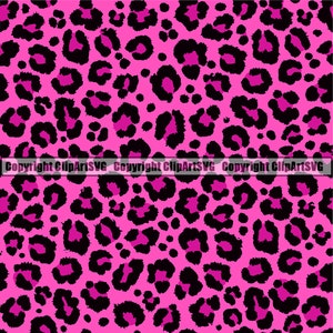 Cheetah Leopard Seamless Pattern Hot Pink Jaguar Animal Print Wrap Decor Art Repeat Graphic Design Element Logo SVG PNG Clipart Vector Cut