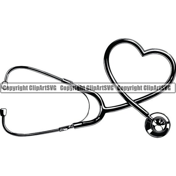 Stethoscope Heart 1 Medical Health Cardiology Healthy Doctor Etsy