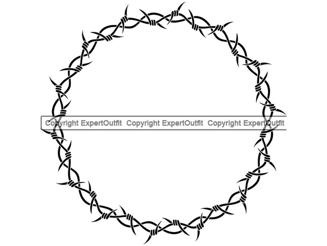 Barbed Wire Circle Frame Razor Fence Fencing Barb Bob Security ...