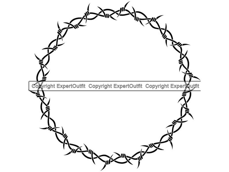 Barbed Wire Circle Frame Razor Fence Fencing Barb Bob Security ...