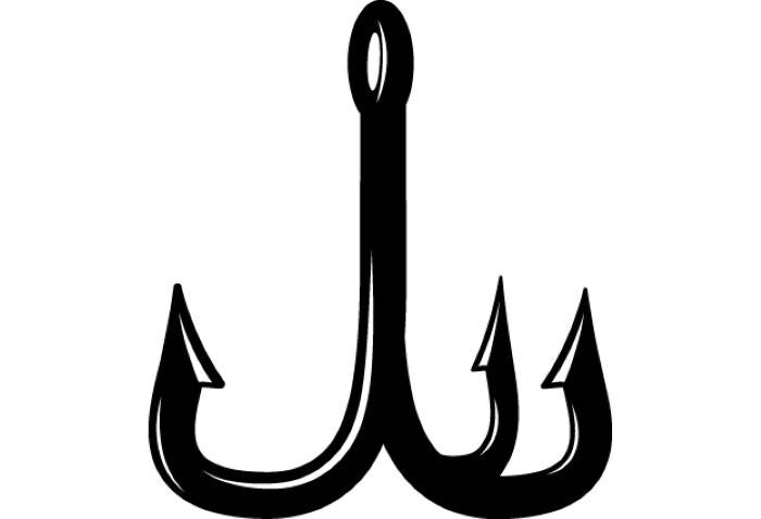 Fishing Hook 2 Fisherman Logo 3 Prong Angling Fish Equipment | Etsy