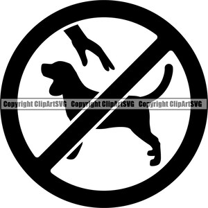 Nicht streicheln Hund Zeichen Symbol Symbol Liebe Lächelnder Hund K-9 Animal Touch Welpe Welpe Vorsicht Logo .SVG .PNG Clipart Vektor Cricut Schneiden Schneiden