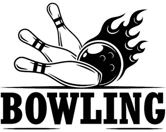 Bowling Logo #11 Ball Pin Sports Bowl Game Bowler Alley Strike Tournament Competition League Logo .SVG .EPS .PNG Clipart Vector Cricut Cut