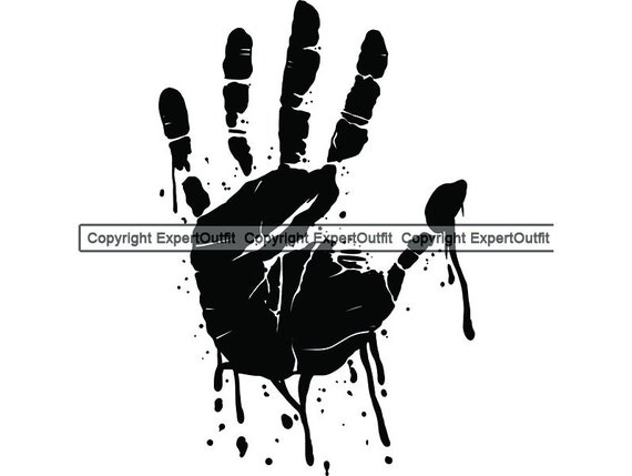 Blood Bloody Hand Print Murder Paint Water Injury Hurt Pain Etsy