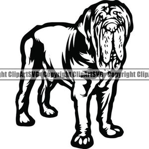 Mastim Napolitano # 5 Cachorro Feliz Sorrindo Filhote de Raça Feliz Pedigree Puro Sangue Dogue Alemão Animal de Estimação Logotipo .SVG .PNG Vetor Cricut Corte Corte
