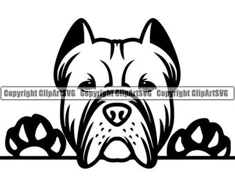 Bulldog #6 Peeking Dog Breed Boxer Mastiff Cane Corso Animal Pet Hound Puppy Cartoon Mascot Logo .SVG .PNG Clipart Vector Cricut Cut Cutting