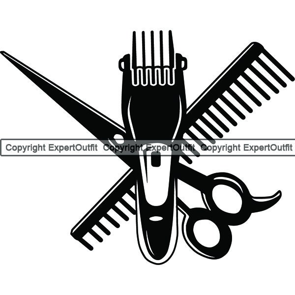 Barber Logo Barbershop Salon Haircut Hair Cut Hairstyle Hairstylist Hairdresser Shave Groom Design Logo SVG PNG Vector Clipart Cut Cutting