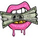 Sexy Lips Bite Money Cash 100 Dollar Bill Gold Teeth Mouth Mask Woman Female Girl Beauty Sex Design Logo SVG PNG Clipart Vector Cut Doctor 