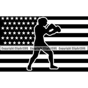Mujeres Boxeo EE.UU. Bandera Boxer Guantes Lucha Luchador MMA Arte Marcial Mixto Deporte Juego Caja Silueta Arte Diseño Logotipo SVG Png Clipart Vector Cut