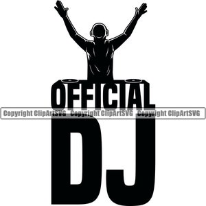 DJ Disc Jockey Musik Plattenspieler Plattenspieler Mixer Album Vinyl Night Club Sound Radio Stereo Silhouette Design Logo SVG Vektor Clipart Cut