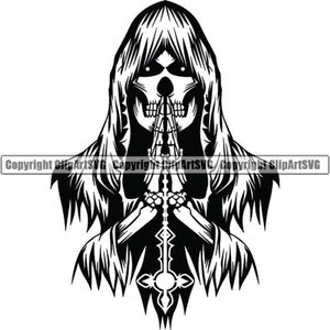 Grim Reaper #17 Blade Death Sickle Evil Kill Killer Grim Horror Ghost Tattoo Skeleton Bone Logo .SVG .PNG Clipart Vector Cricut Cut Cutting