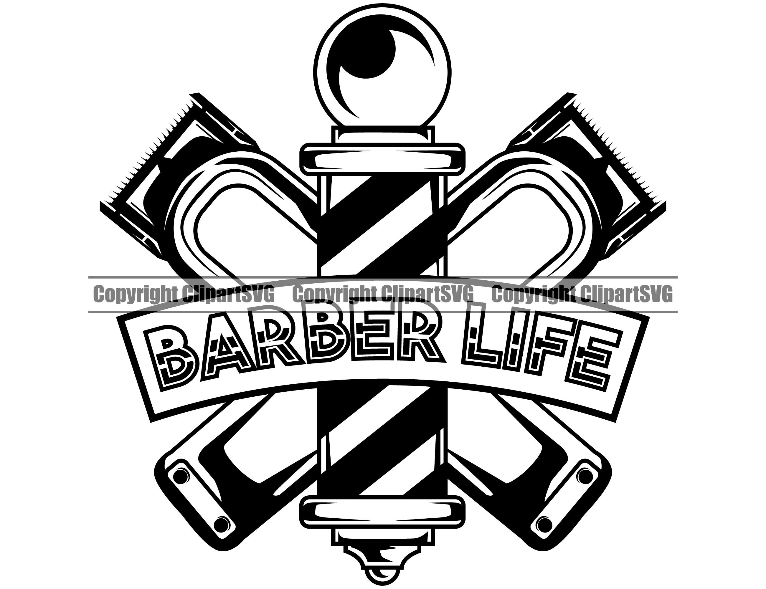 Barber Life Design Hair Clipper Trimmer Shop Pole Etsy