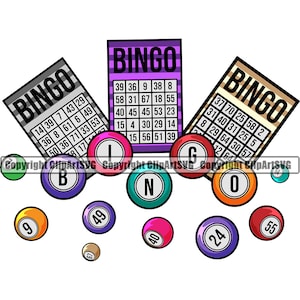 Bingokaart gokken gokker gokker kans geluk loterij Lotto bal Keno Casino weddenschap spel Logo SVG PNG Clipart Vector knippen snijden bestand