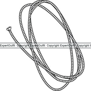 Occupazione Cowboy corda arrotolata salita cattura ancoraggio raggio loop linea stringa filato cavallo toro bestiame. SVG. PNG Clipart vettoriale Cricut taglio taglio