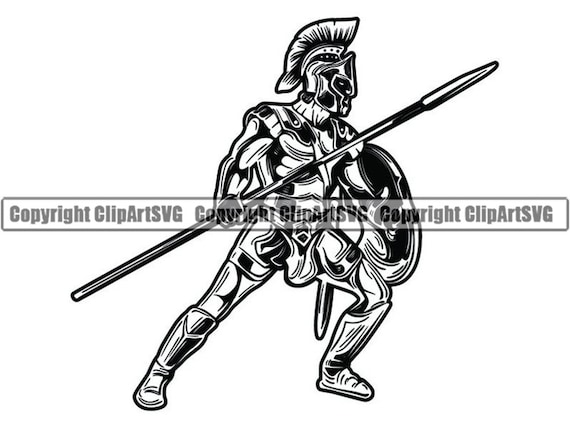 Spartan Warrior 1 Greek Roman Soldier Spear Armor War Helmet Weapon Fantasy  Mythology Logo.svg .PNG Clipart Vector Cricut Cut Cutting File - Etsy Israel