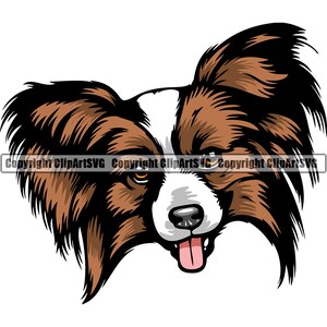 Papillon hondenras Happy Face hoofd stamboom Canine rasechte huisdier Pommeren Pekinees Bichon Frise Logo SVG PNG Clipart Vector knippen snijden