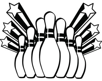 Bowling Logo #36 Ball Pin Sports Bowl Game Bowler Alley Strike Tournament Competition League Logo .SVG .EPS .PNG Clipart Vector Cricut Cut