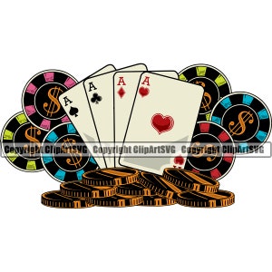 Casino apuesta dinero chip suerte ganar riesgo jugar poker máquina tragamonedas dados ruleta Vegas mesa juego de cartas diseño arte logotipo SVG PNG vector clipart corte