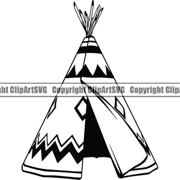 Indian Tipi #1 Zelt Indianer Indianer Tipi Tribal Wigwam Camp Sommer Natur Tierheim Vintage .SVG .PNG Clipart Clipart Vektor Schneiden Schneiden