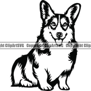 Pembroke Welsh Corgi #32 glimlachend hondenras stamboom Canine Cardigan huisdier Hound dier Logo.SVG. PNG Clipart Vector Cricut knippen snijden-bestand