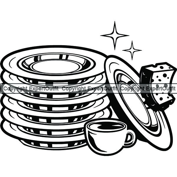 Maid Dishes Dirty Clean Plate Dishwashing Dishwasher Wash Saucer Cup Tea  Food Lunch Dinner Dessert.svg.png Clipart Vector Cricut Cut Cutting - Etsy