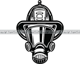 Firefighter Firefight Firefighting Fight Fire Helmet Mask Headgear Head wear Fireman Extinguish .SVG .PNG Clipart Vector Cricut Cut Cutting