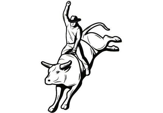 Bull Riding 1 Cowboy Boots Hat Country Western Horse Rider | Etsy