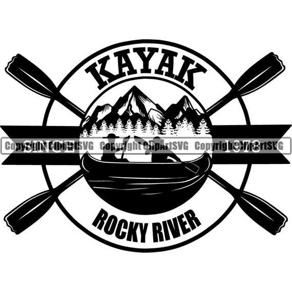 Kayaking Logo Kayak Canoe Boat Water River Raft Rafting Ore Etsy