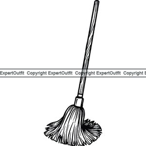 Maid Mop Mango Paño Limpiador Plástico Aluminio Sucio Herramienta Material Varilla Limpieza Piso Baldosa .SVG .PNG Clipart Vector Cricut Corte Corte
