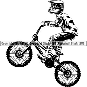Bicycle Racing BMX Race Racer Extreme Sport Freestyle Wheelie Design Dirt Track Design Element Logo SVG PNG Vector Clipart Cut Cutting File