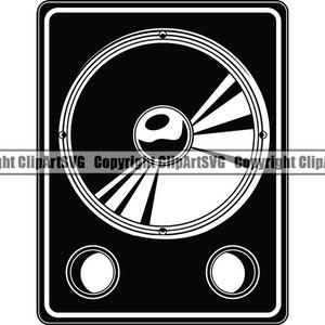 Audio Lautsprecher #3 Musik hören DJ Disc Jockey Ausrüstung Sound Stereo System Sub Woofer Bass Logo.SVG.PNG Clipart Vektor Cricut Schnitt Schneiden