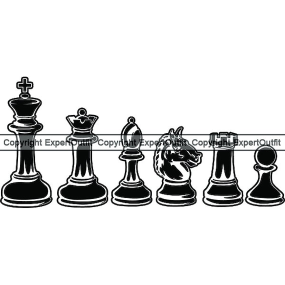 Chess Pieces Printable Clipart, Chess Pieces Vector Image, Chess