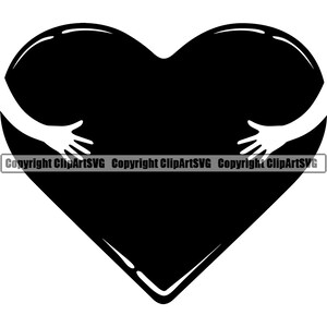 Manos abrazando abrazo forma del corazón Shapped amor cuidado familiar arte diseño cita símbolo elemento de diseño logotipo SVG PNG vector cricut corte corte