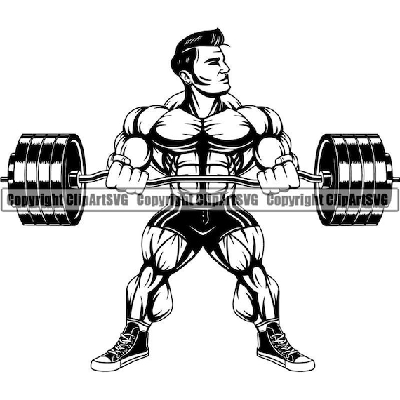 Bodybuilding Man Muscle Flex Flexing Barbell Bar Fitness Gym