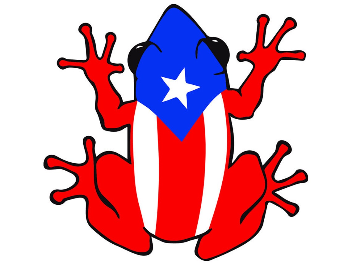 Puerto Rico Rican Frog Rana Flag San Juan Island Country Etsy