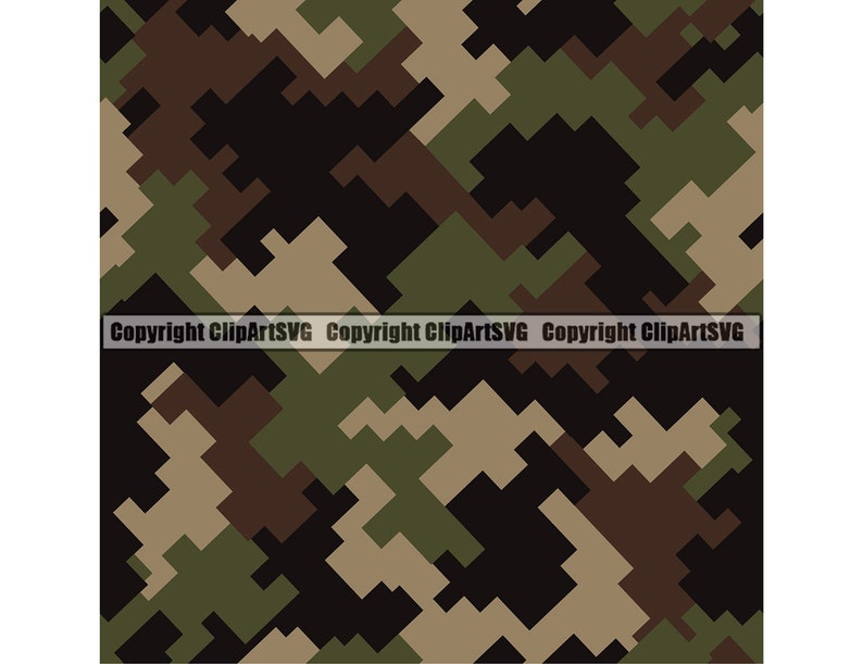 Green Digital Camo Camouflage Seamless Pattern War Print Military Hunt ...