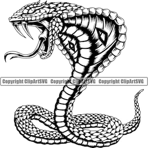 Cobra ratelslang slang hoofd reptiel Wildlife wild dier dierentuin mascotte Viper Python Design Art Logo SVG PNG Clipart Vector Cricut knippen snijden