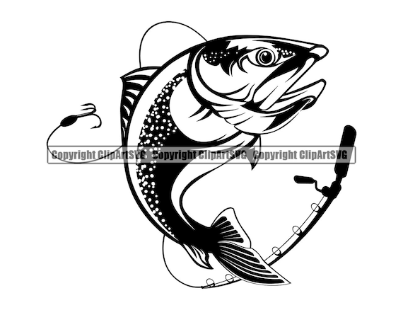 Trout Fly Fishing Pole Hand Holding Logo Fish Fresh Water Lake River Ocean  Deep Sea Sport Game Rod Design SVG PNG Clipart Vector Cut Cutting 