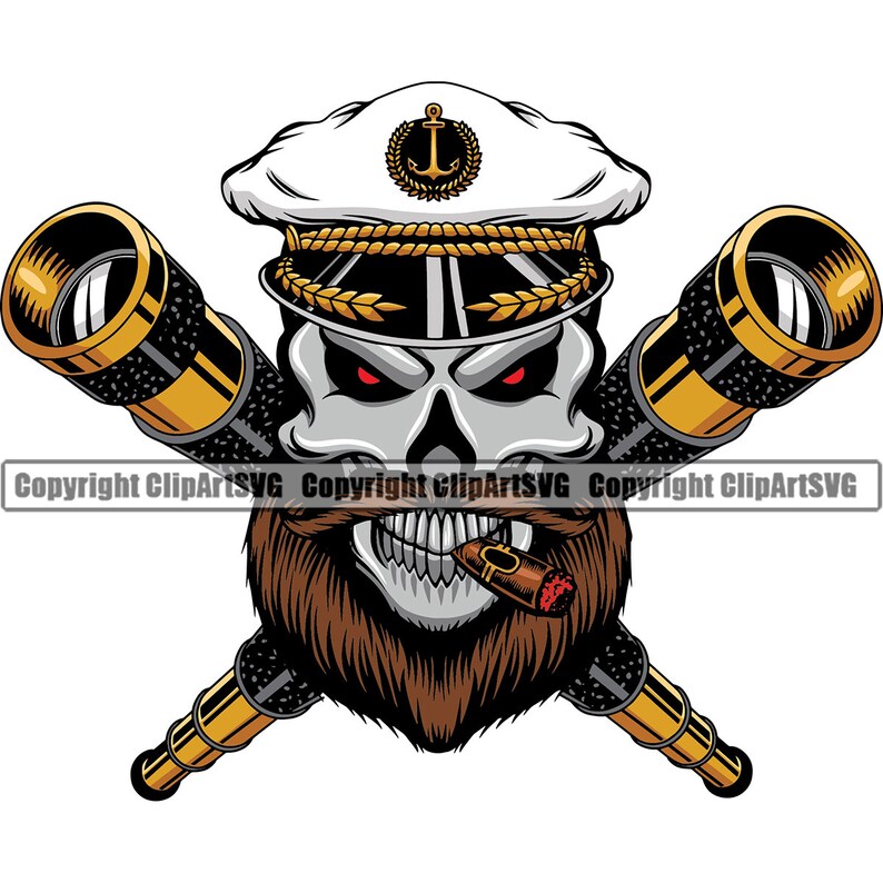 Boat Ship Captain Skull Cigar Spear Hat Cap Anchor Scuba - Etsy