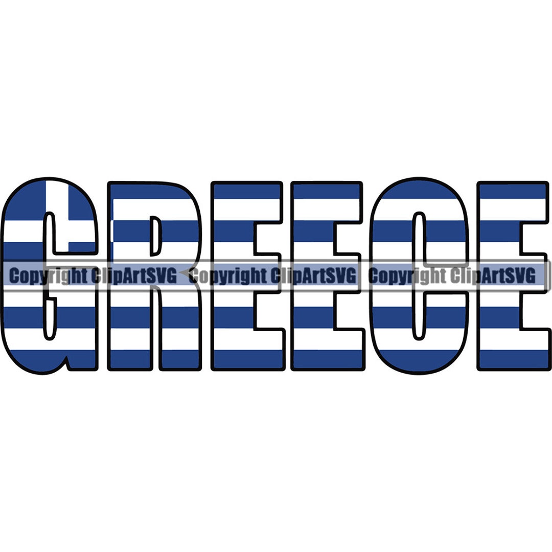 Greece Greek Name Word Text Flag Name Country World Nation Map Etsy