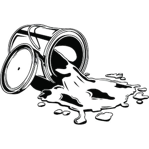 Paint Spill #1 Paint Can Spill Color Splash Liquid Drip Splatter Oil Painting Ink Shiny Fluid .SVG .PNG Clipart Clipart Vector Cut Cutting