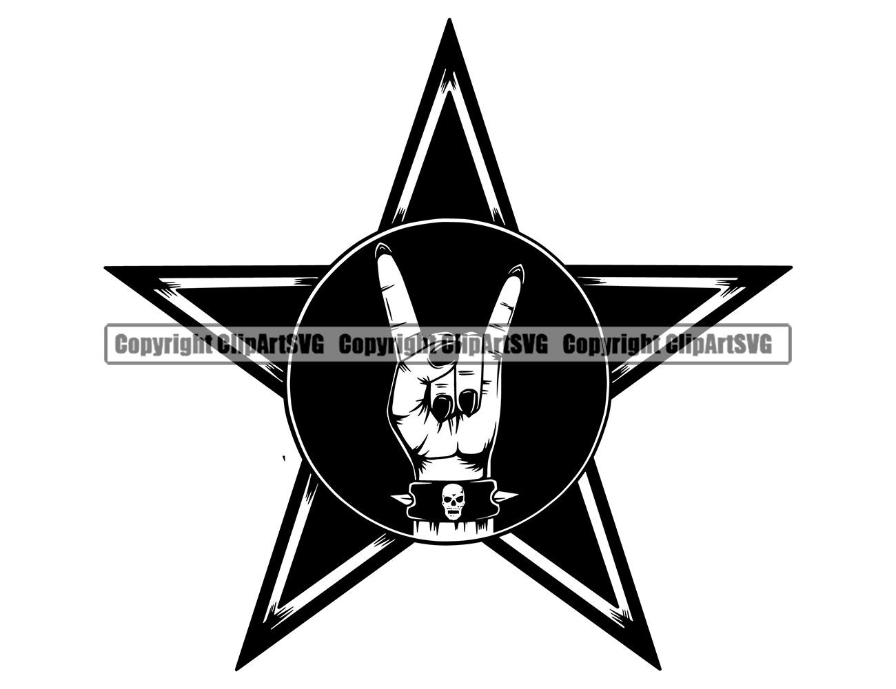 Rock N Roll Hand Devil Horns Guitar Heavy Metal Music Star Etsy