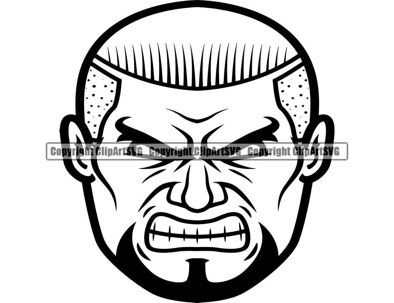 Angry Man Cartoon Man Mean Face Battle Warrior Army Viking | Etsy