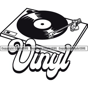 Vinyl Schallplatte Album DJ Set Disc Jockey Plattenspieler Mixer Player Scratch Stereo Sound Design Art Design Logo SVG PNG Vektor Clipart Cut