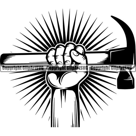 Construction Logo 58 Hammer Hand Fist Toolbox Handyman Work Etsy